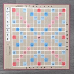 Vintage Milton Bradley Scrabble Replacement Game Board Only Maroon Back‎ 4024-X1
